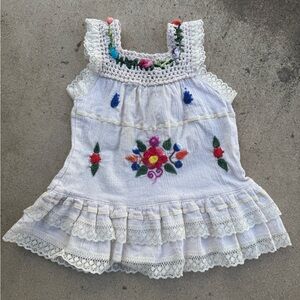 White Embroidered Mexicana Baby Dress Size 12-18 mo